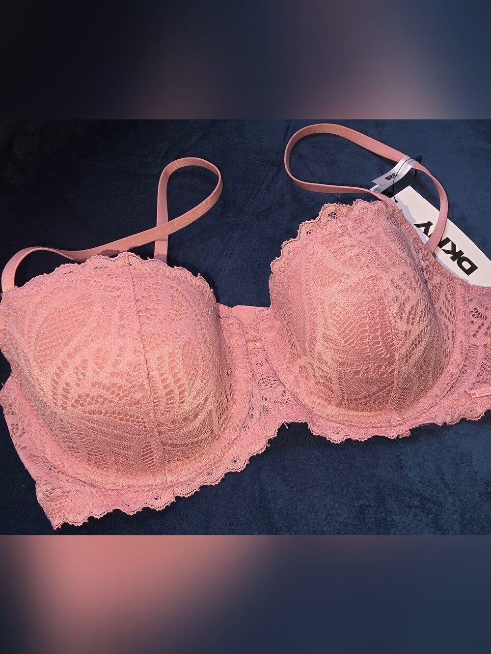 DKNY Rose Pink Lace Balconette Bra 32B